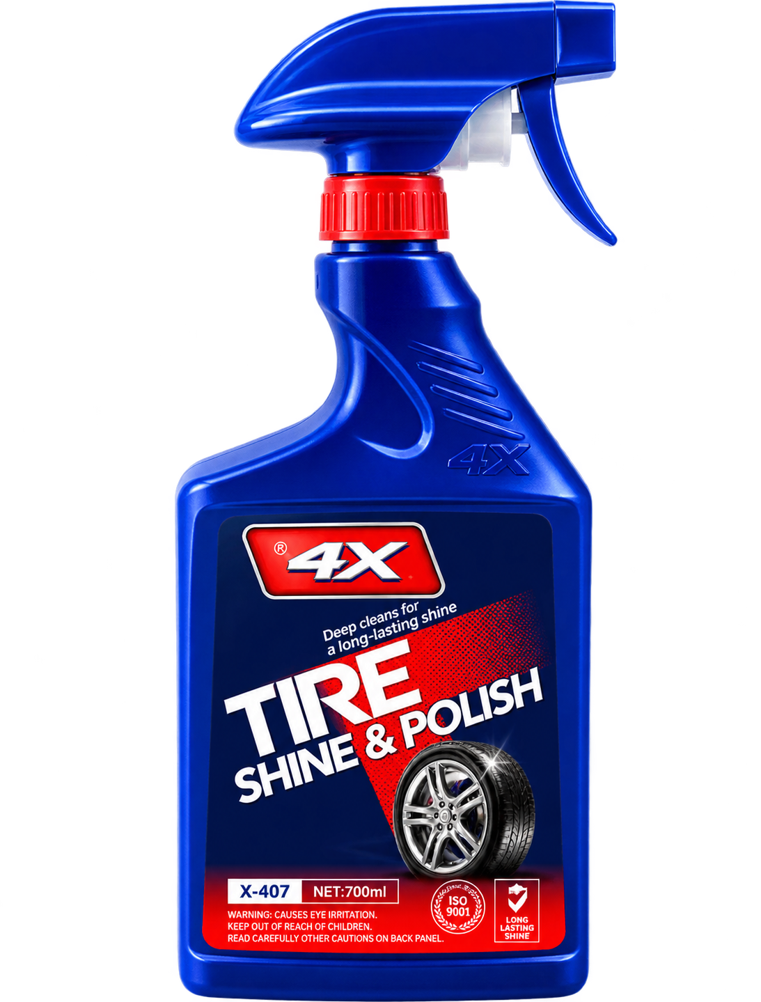 Brillo para neumáticos con pulverizador — 4X · Tire Shine & Polish · X-407 · 700 ml