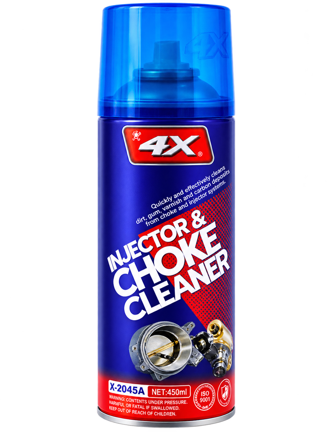 Limpiador de inyectores y carburador — 4X · Injector & Choke Cleaner · X-2045A · 450 ml